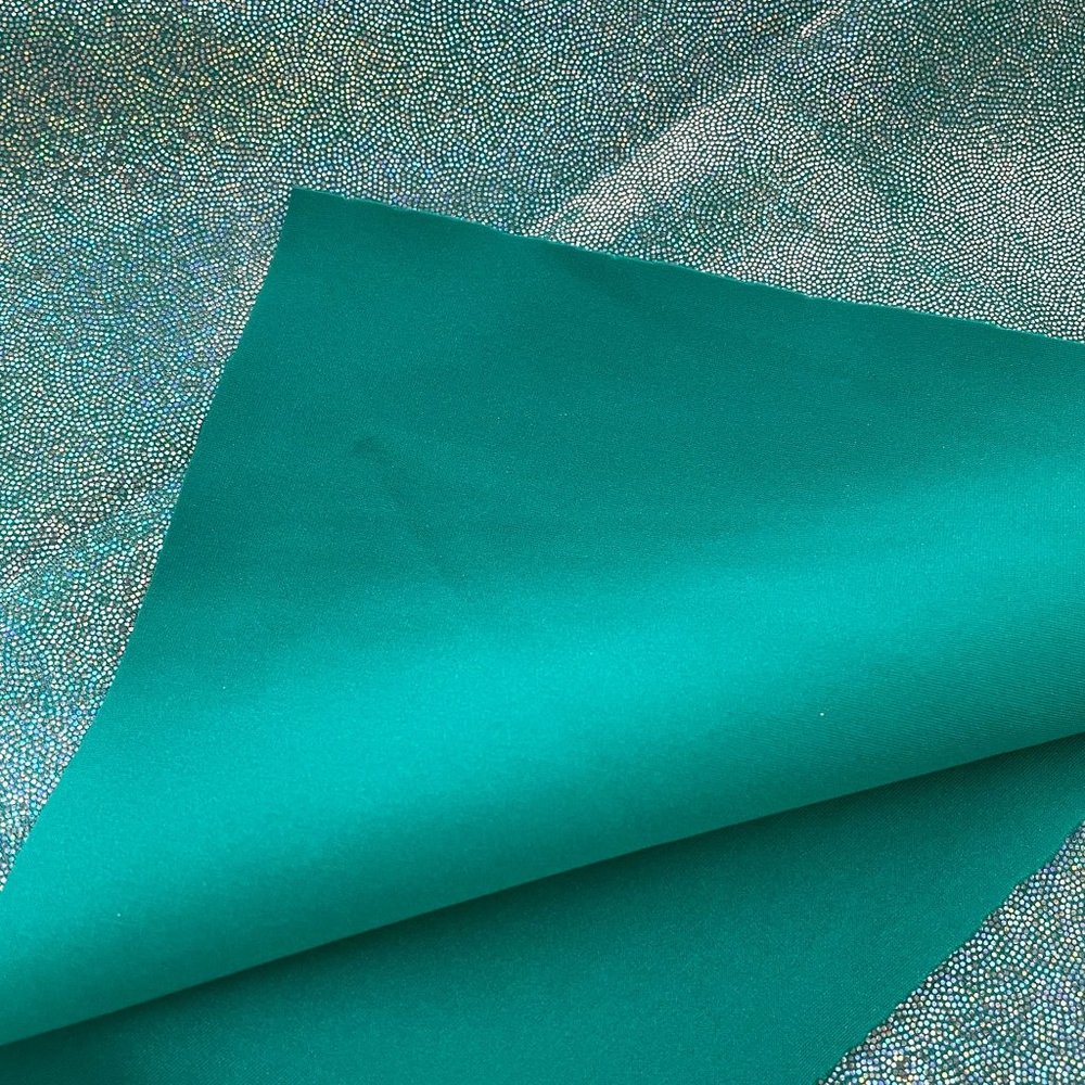 Spandex Fabric Stretch Emerald Blue Dance Skate Gymnastics Pageant Cheer Twirl - Picture 4 of 6
